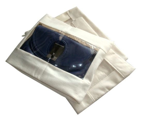 Porta Bolsa em Feltro-Crú-